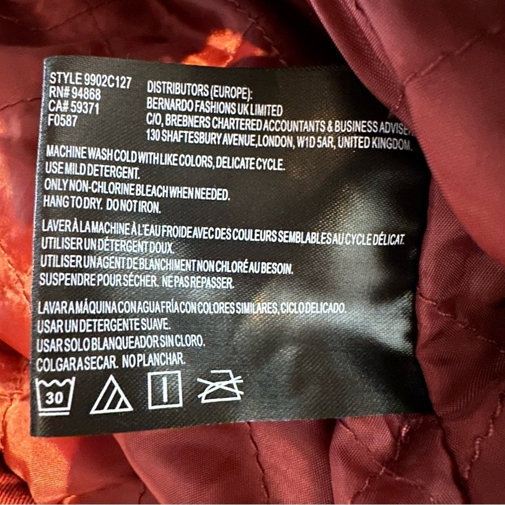 COLLECTION B Women’s medium Anorak hooded sherpa trim brick red jacket NWOT - Picture 5 of 13